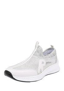 Rieker, Damen Slipper, Schwarz / Silber / Wei&szlig;