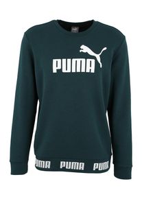 Puma, Herren Sweatshirt 'Amplified', Dunkelgr&uuml;n / Wei&szlig;