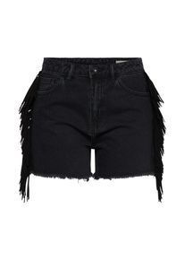 V&eacute;ro Moda VERO MODA, Damen Shorts 'VMANNA MR SIDE FRINGE SHORTS', Schwarz
