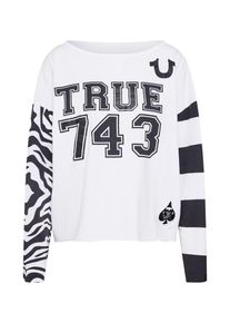True Religion, Damen Shirt 'LS ZEBRA TRUE 743', Wei&szlig;