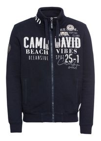 CAMP DAVID, Herren Sweatjacke, Navy / Wei&szlig;