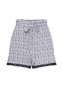 Only, Damen Shorts 'SUNSET', Blau / Naturwei&szlig;