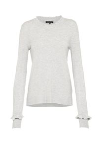 More & More MORE & MORE, Damen Pullover mit R&uuml;schen, Grau