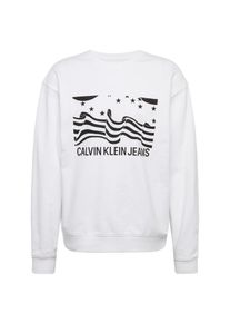 Calvin Klein Jeans, Herren Sweatshirt 'INSTITUTIONAL FLAG BOX CN', Schwarz / Wei&szlig;