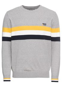 INDICODE JEANS, Herren Pullover 'Clarks', Gelb / Grau / Wei&szlig;