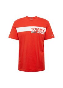 Tommy Jeans, Herren T-Shirt 'ESSENTIAL', Rot / Wei&szlig;