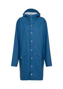 RAINS, Damen Long-Mantel mit Kapuze, Blau