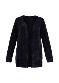 Ulla Popken, Damen Strickjacke 'Chenille', Dunkelblau