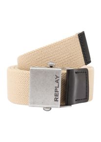 Replay, Herren G&uuml;rtel, Beige / Silber