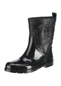 Tommy Hilfiger, Damen Stiefel 'SHINY CAMO RAIN BOOT', Schwarz