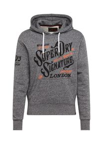 Superdry, Herren Sweatshirt 'FLAGSHIP HOOD', Grau / Orange / Schwarz
