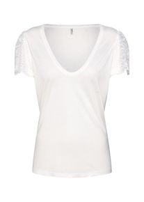 Only, Damen Shirt 'LACE', Wei&szlig;