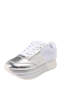 Calvin Klein Jeans, Damen Carlita 'Sneaker', Silber / Wei&szlig;