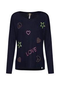 Key Largo, Damen Pullover 'WLS HAPPY round', Navy / Mischfarben
