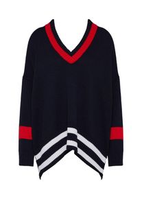 Replay, Damen Pullover, Nachtblau / Rot / Wei&szlig;