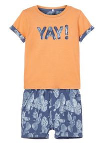 name it, Print Shorts-Set, Blau / Orange