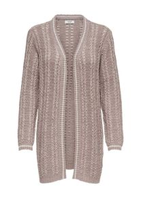 Jacqueline de Yong, Damen Strickjacke, Greige / Wei&szlig;