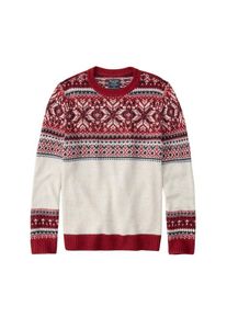 Abercrombie & Fitch Abercrombie & Fitch, Herren Pullover 'FESTIVE CREWS', Rot / Wei&szlig;