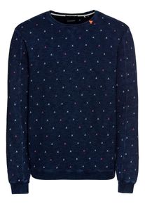 Scotch & Soda SCOTCH & SODA, Herren Sweatshirt 'Ams Blauw indigo sweat with allover prints', Dunkelblau