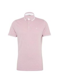 Jack & Jones JACK & JONES, Herren Poloshirt 'JPRPAULOS SS NOOS', Pinkmeliert / Wei&szlig;