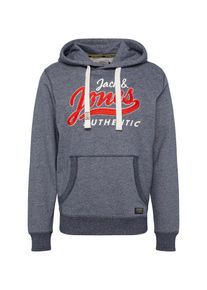 Jack & Jones JACK & JONES, Herren Sweatshirt 'ORVARCITY', Dunkelblau / Rot / Wei&szlig;