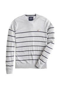 Hollister, Herren Pullover 'FG CORE CREW', Navy / Grau