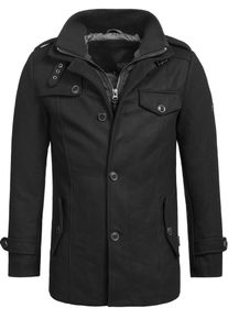 INDICODE JEANS, Herren Wollmantel ' Brandon M&auml;ntel ', Schwarz
