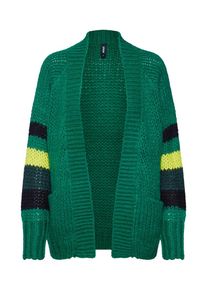 Eksept, Damen Strickjacke 'Granny Cardigan', Gelb / Gr&uuml;n / Schwarz