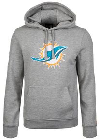 New Era, Herren Kapuzenpullover 'Miami Dolphins', Hellblau / Graumeliert / Mandarine / Wei&szlig;