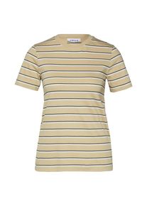EDITED, Damen T-Shirt 'Leila', Beige / Schwarz / Wei&szlig;
