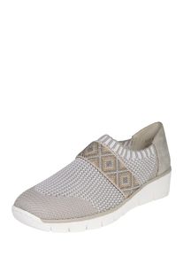 Rieker, Damen Slipper 'Etno', Gold / Grau / Wei&szlig;