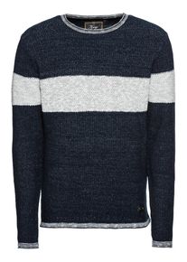 Key Largo, Herren Pullover, Navy / Wei&szlig;