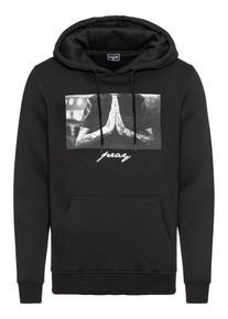 Mister Tee, Herren Sweatshirt 'Pray Hoody', Grau / Schwarz
