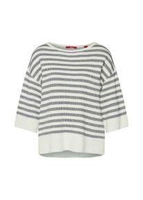 s.Oliver RED LABEL, Damen Pullover, Dunkelblau / Wei&szlig;