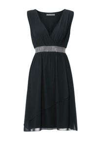 Heine, Damen Cocktailkleid Applikationen, Schwarz / Silber