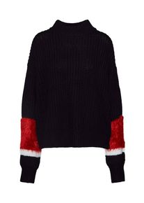 Tommy Jeans, Damen Pullover ' SLEEVE DETAIL SWEATER', Rot / Schwarz / Wei&szlig;