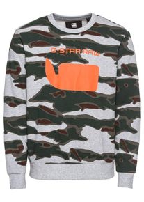 G-Star Raw, Herren Sweatshirt 'Sverre core r sw l/s', Grau / Gr&uuml;n