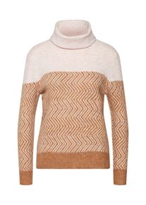 Only, Damen Pullover, Hellbraun / Rosa / Wei&szlig;