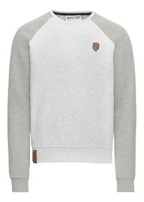 Naketano, Herren Pullover 'Jordan Rules', Hellgrau / Graumeliert