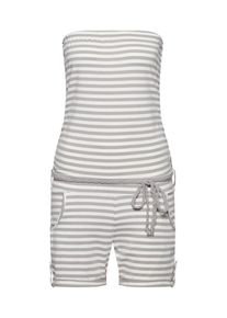 Sublevel, Damen Jumpsuit, Grau / Wei&szlig;