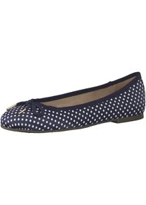 Tamaris, Damen Ballerina, Navy / Wei&szlig;