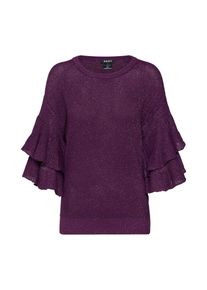 DKNY, Damen Pullover 'RUFFLE SLV LUREX PO', Dunkellila