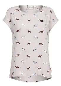 Naketano, Damen Shortsleeve, Champagner / Rauchblau / Braun / Wei&szlig;
