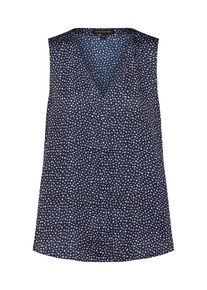 Banana Republic, Damen Top 'SL HIGH LOW PIECED VEE NOPRINT LEAVES', Navy