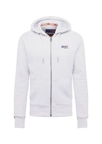 Superdry, Herren Sweatjacke 'ORANGE LABEL ZIPHOOD', Wei&szlig;