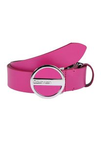 Calvin Klein, Damen G&uuml;rtel '3CM ROUND BUCKLE BELT', Magenta