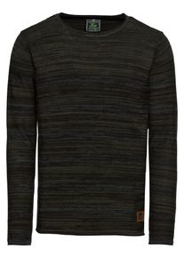 Key Largo, Herren Pullover 'MST QUEST round', Graumeliert / Oliv
