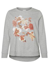 JUNAROSE, Damen Pullover, Graumeliert / Apricot / Hummer / Wei&szlig;