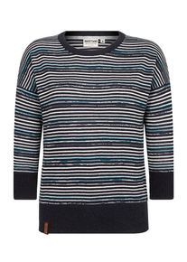 Naketano, Damen Pullover 'Streets of South Jamaica', Dunkelblau / Petrol / Wei&szlig;