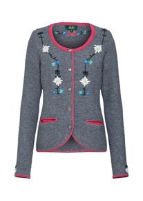 Wiesnk&ouml;nig Wiesnk&ouml;nig, Damen Strickjacke 'Claris', Grau / Pink